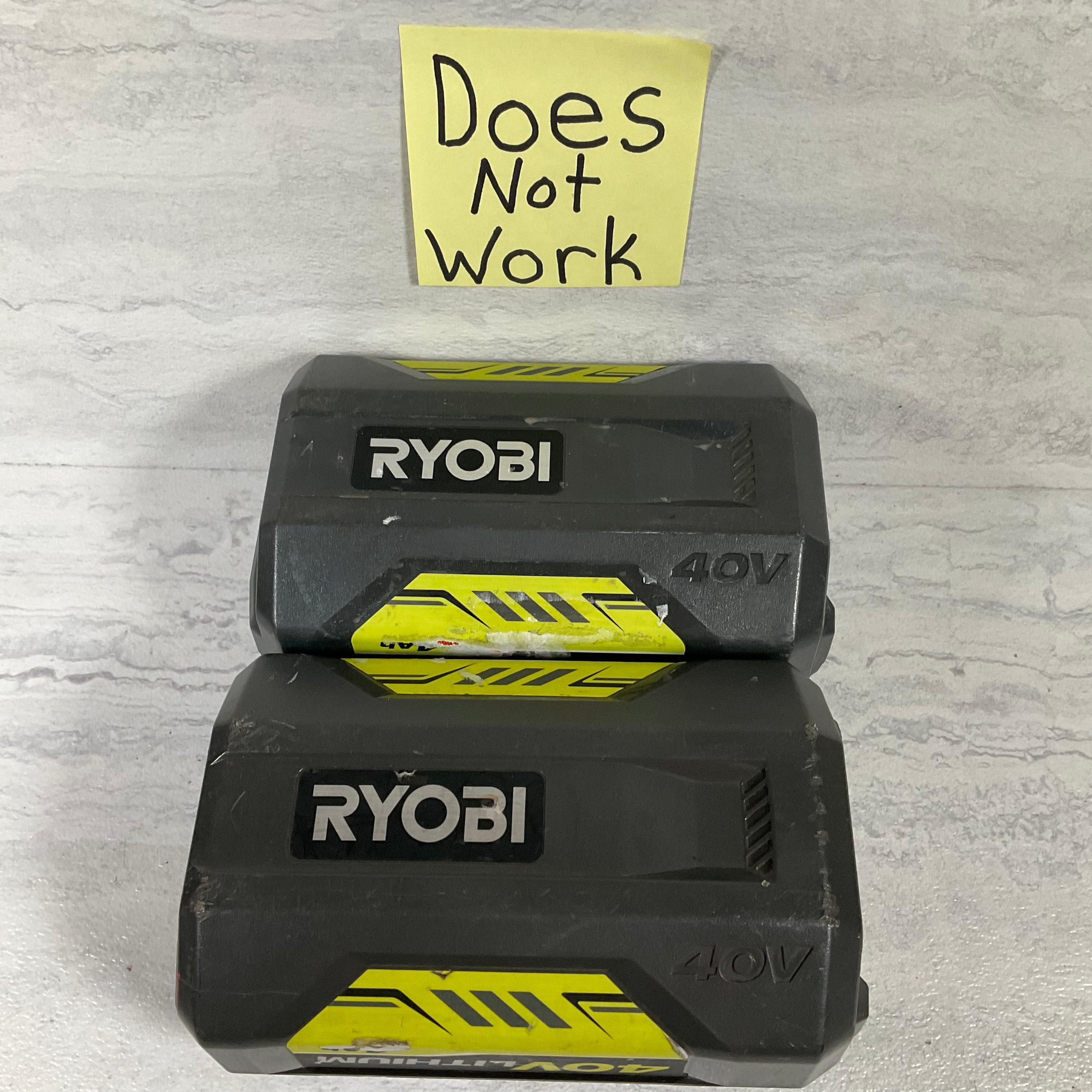 NOT WORKING (LOT OF 2) RYOBI OP40401 40V 4AH Batteries (7198046453998)
